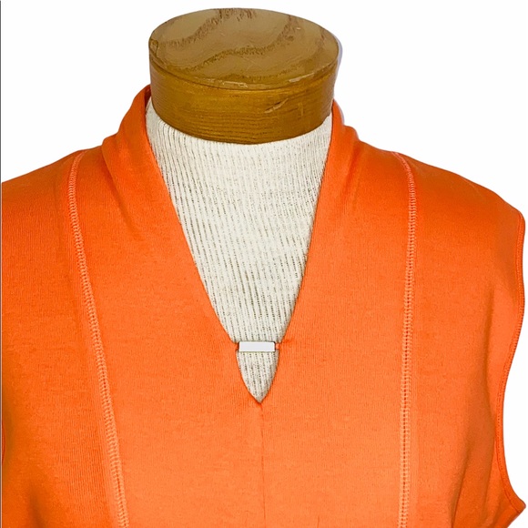 Rafaella Sleeveless Orange V-neck Petite Large - Picture 2 of 6